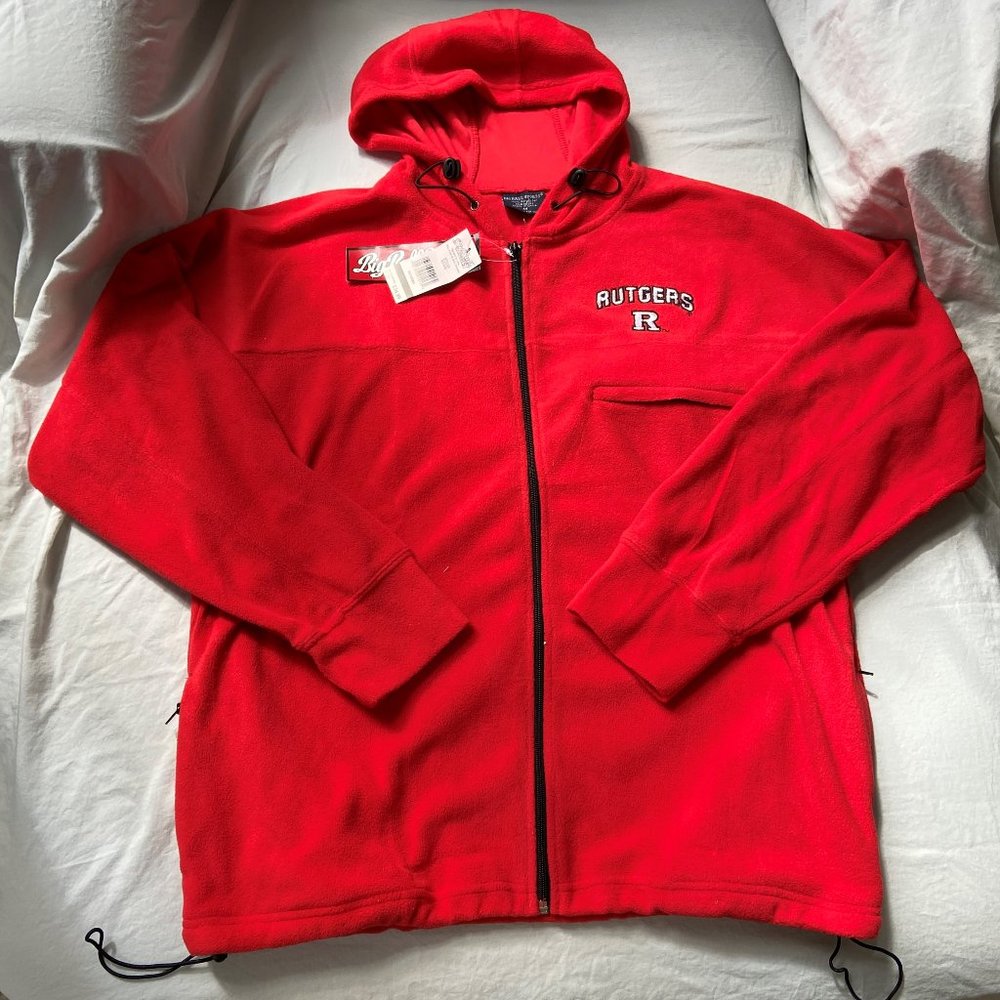 NWT Rutgers Red Fleece Zip Up Jacket (Size M)